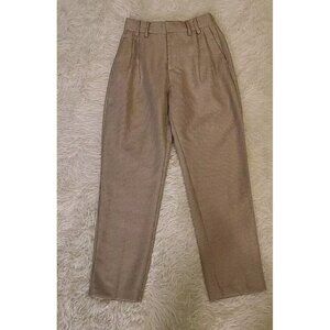 Steve‎ Madden Houndstooth Trousers Size 2 Elastic Waist Brown And White Work